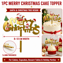 Merry Chrismas Cake Topper ( Santa & Chrismas Tree design)1.6MM thickness 8-12CM width