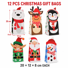 12PCS Christmas Gift Bags, Christmas Decorations, Small Business Supplies, Gift Packaging Bag Party Supplies, Holiday Supplies