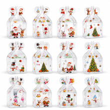 12-Pack Christmas Transparent Gift Boxes – Clear Bakery Boxes with Festive Holiday Design for Cookies, Cupcakes, Candy, Chocolates & Treats