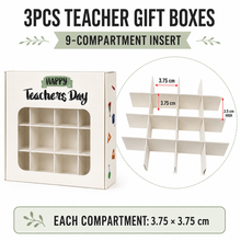 Gift for Her/Him 3pcs Teacher Appreciation Cookie Boxes with Clear Windows - "Thank You Teacher" Print Bakery Boxes, Teachers' Day & Graduation Ceremony Party Gift Boxes