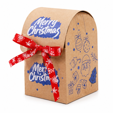 12PCS Christmas Santa Mail Kraft Cookie Gift Boxes with Ribbon – Festive Mailbox Treat Boxes for Cookies, Candy, Cakes & Holiday Gift Packaging