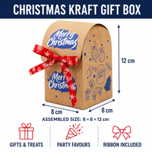 12PCS Christmas Santa Mail Kraft Cookie Gift Boxes with Ribbon – Festive Mailbox Treat Boxes for Cookies, Candy, Cakes & Holiday Gift Packaging