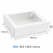 PRE ORDER 5PCS Large White Grazing Boxes with Clear Window Lids – Charcuterie, Bakery, Dessert & Food Gift Packaging, 25.2 × 25.2 × 6.5 cm