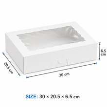 PRE ORDER 5PCS Large White Grazing Boxes with Clear Window Lids – Charcuterie, Bakery, Dessert & Gift Packaging, 30 × 20.5 × 6.5 cm