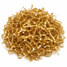 100 Grams / 50 Grams of Golden Crinkled Cut Paper Shreds for Filling Metallic Gift Boxes, Suitable for Gift Wrapping And Basket Filling for Occasions Like Mother'S Day, Easter, Thanksgiving, Valentine'S Day, Weddings, And Birthday Gift Box Stuffing