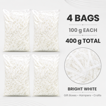 4 BAGS WHITE Shredded tissue paper hamper filler 20grams Gift Wrapping Shredded Paper, Suitable for Wedding, Valentine'S Day, Father'S Day, Mother'S Day, Christmas, Party Decoration