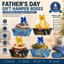 Fathers Day hamper empty gift box hamper bakery box with ribbon 4 pcs