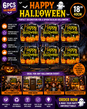 6PCS Halloween Foil Balloons 18 Inch – Spooky Party Decorations for Halloween Celebrations, Events & Home Décor18 inch / 40cm