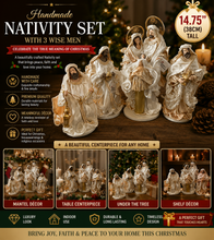 14.75" Christmas Religious Handmade Nativity set with 3 Wise Men (38CM)
