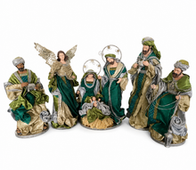 15.5’’ Christmas Religious Handmade Nativity Set with Angel - Scene with Manger (51 cm)