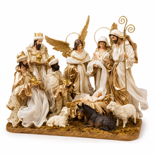 16" Christmas Religious Nativity Set with Animals - One Piece with Barn Animals (Approx 40 cm)