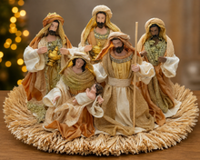 🎄 53cm Gold Christmas Nativity Ornament with Manger – Holy Family Religious Scene, Christian Christmas Home Decor & Holiday Gift ✨