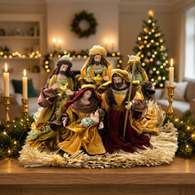 Handmade Christmas Nativity Set 25cm – Holy Family Manger Scene Figurines, Religious Christian Home Decor & Holiday Display