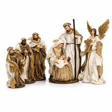 40cm Handmade Christmas Nativity Set – Holy Family, Standing Angel & 3 Wise Men, Religious Christian Home Decor, Nativity Scene Holiday Gifts