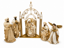 Christmas Religious Handmade Nativity Set with 36cm Holy Family, Gazebo (65cm), 3 Wise Men (40cm) and Angel (40cm)