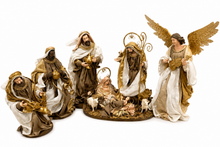 Handmade Christmas Nativity Set 30cm (11.75") – Holy Family & Standing Angel Religious Figurines, Christian Christmas Home Decor Gift