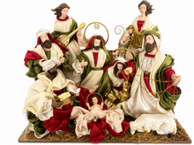 12.5’’ Christmas Religious Handmade Nativity Set with Angels and Manger - 51 cm