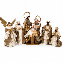 21.5" Christmas Religious Handmade Nativity Set with Holy Family, 3 Wise Men (45 cm), and Angel (40 cm)