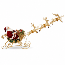 37" (95cm) Christmas Decoration Santa Claus with Reindeers on Sleigh – Large Indoor Holiday Display, Festive Christmas Decor