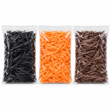 3 Pack Shredded Tissue Paper 60g – Black, Orange & Dark Brown Gift Box and Hamper Filler for Gift Wrapping, Parties & Celebrations