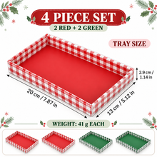 PRE ORDER 12 Pack Red & Green Christmas Bakery Trays with Clear Lids – 20 × 13 × 2.9 cm Cookie, Brownie, Dessert and Treat Gift Boxes