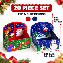 Christmas Bakery Hamper Gift Bakery box (red & Blue) x 20 pcs