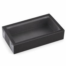 Black Bakery box with clear slide out cover 6pcs