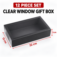 Black Bakery box with clear slide out cover 6pcs