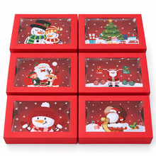 Gift for Her/Him 6pcs Christmas Packaging Box, Ready to Use, Convenient All-in-one Box, Red Packaging Box, Transparent Visible Gift Box Box, New Year Gift Box. Christmas Window Gift Box. Storage Box. Packaging Box, Suitable for Christmas, New Year