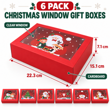 Gift for Her/Him 6pcs Christmas Packaging Box, Ready to Use, Convenient All-in-one Box, Red Packaging Box, Transparent Visible Gift Box Box, New Year Gift Box. Christmas Window Gift Box. Storage Box. Packaging Box, Suitable for Christmas, New Year