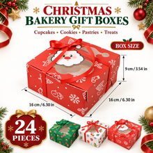 Christmas (white, Red & Green) cup cake Bakery Pastry cookie Box 24PCS