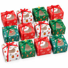 Christmas (white, Red & Green) cup cake Bakery Pastry cookie Box 24PCS