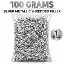 SILVER METALLIC Shredded tissue crepe paper hamper filler 100 grams 1 Piece 100grams Shiny Crinkle Paper Ribbon, Gift Box Filler, Suitable for Gift Wrapping, Gift Box Wave Paper Tape, Wedding Candy Gift Box Packaging Filler, Christmas, Valentine's Day