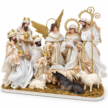 16" Christmas Religious Nativity Set with Animals - One Piece with Barn Animals (Approx 40 cm)
