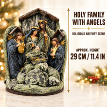 29cm Christmas Holy Family with Angels – Religious Nativity Scene Christmas Decoration