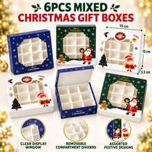 6PCS Mixed Design Christmas Gift Boxes | Festive  Treat Packaging Boxes