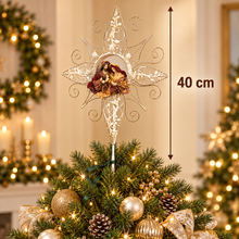 🎄 40cm Holy Family Christmas Tree Topper – Religious Nativity Ornament, Christian Christmas Tree Decoration & Holiday Home Decor ✨