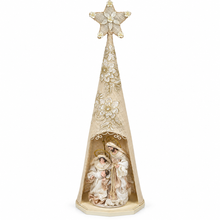 Christmas Handmade Nativity Set 29cm in Gazebo Shrine – Holy Family Figurines with 88cm Standing Catholic Statue, Religious Christian Home Decor & Holiday Display