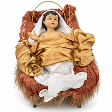 100cm Large Baby Jesus Nativity Manger – Religious Christmas Crib Decoration for Home, Church and Holiday Displays