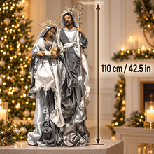 42.5” Holy Family Christmas Religious Handmade Nativity Set – Large 110cm Indoor Decoration for Christmas Display