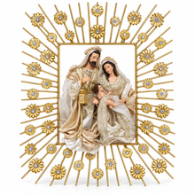 Christmas religious ornament decorations handmade nativity Holy Family metal frame Holy Family Décor (45cm frame approx. )