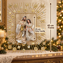 Christmas religious ornament decorations handmade nativity Holy Family metal frame Holy Family Décor (45cm frame approx. )