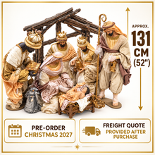 Pre-Order Christmas 2027 – 131cm (52") Premium Artisan Handmade Nativity Figurine Set with Manger | Exclusive Design – Freight Quote Provided After Purchase