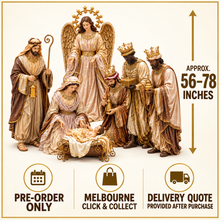 PRE-ORDER Extra Large 56–78" Artisan Handmade Nativity Set – Holy Family & 3 Wise Men | Melbourne Pickup | Delivery Quote After Purchase