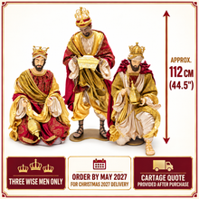 Pre-Order by May 2027 – 112cm (44.5") Red & Gold Three Wise Men Figures Only | Christmas 2027 | Cartage Quote After Purchase