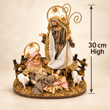 ⭐ 30cm Christmas Nativity Ornament – Holy Family with Barn Animals, One-Piece Religious Christian Christmas Decoration ⭐