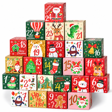 Christmas themed cookie bakery boxes advent calendars 24 pcs