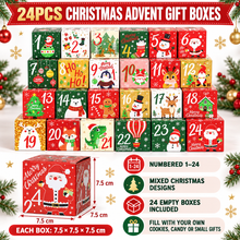 Christmas themed cookie bakery boxes advent calendars 24 pcs