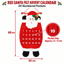 Red SANTA FELT Christmas Advent Calendar