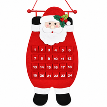 Red SANTA FELT Christmas Advent Calendar